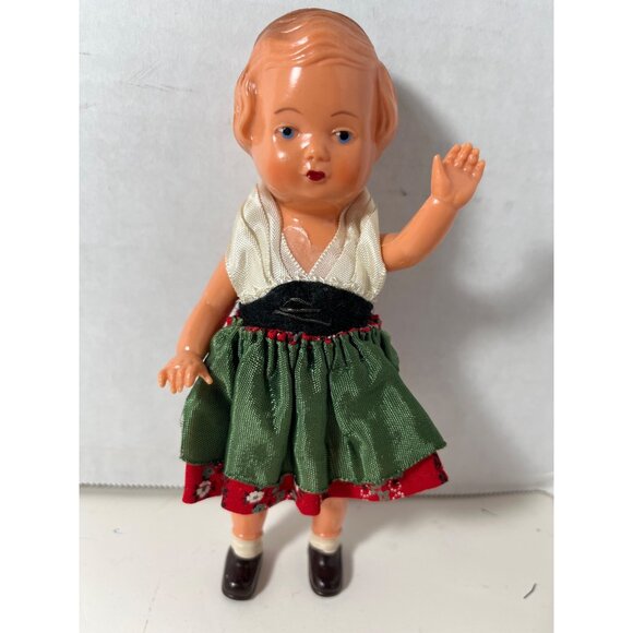 Edi Germany 1950’s Folk Doll Celluloid Traditional National Costume 7” - Picture 4 of 7